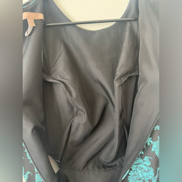 Anthropologie Hutch Floral Jacquard Cut-Out Mini Dress Size 14 - Picture 10 of 12